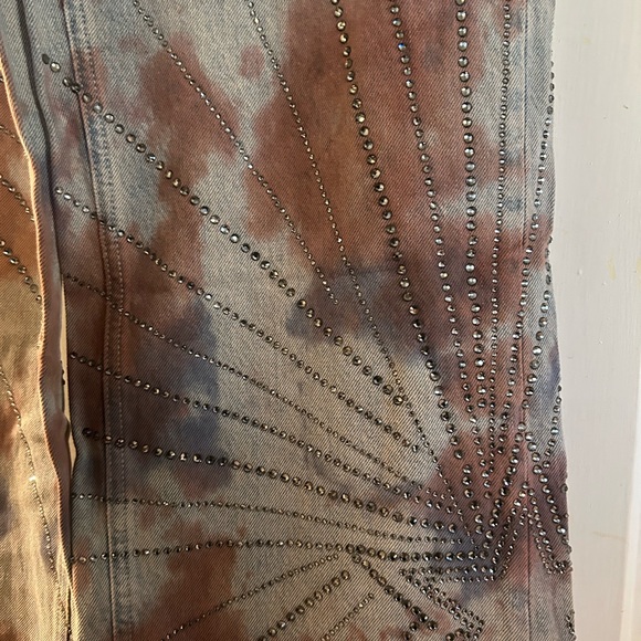 Free People Tie-Dye Bootcut Jeans - Brown & Blue - Picture 3 of 5